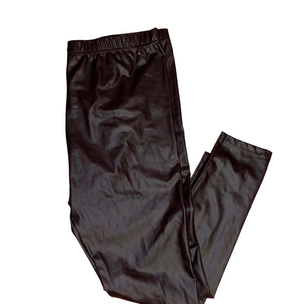 Juniors Eye Candy Burgundy Casual faux Leather Leggings size 2x